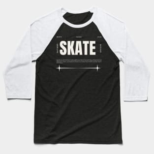 Skateboard Typhography streetwear gift Baseball T-Shirt